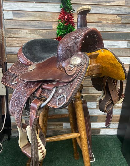 USED Tough1 Royal King Youth Trail Saddle 12" Mahogany
