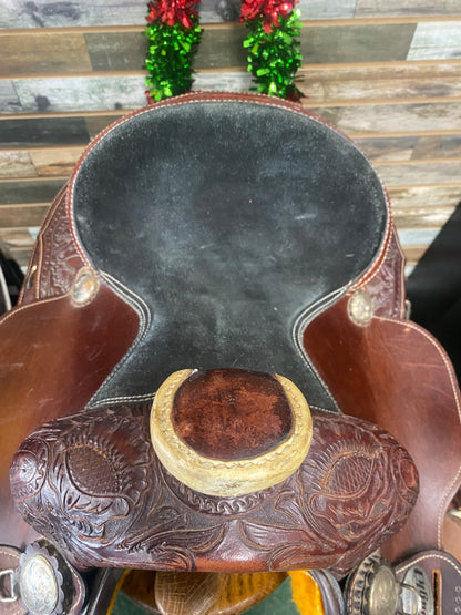USED Tough1 Royal King Youth Trail Saddle 12" Mahogany