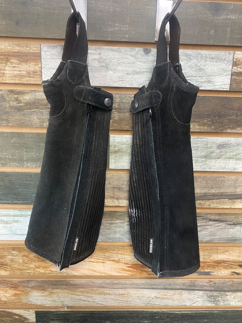 USED Dublin Youth Suede Half Chaps Medium Black
