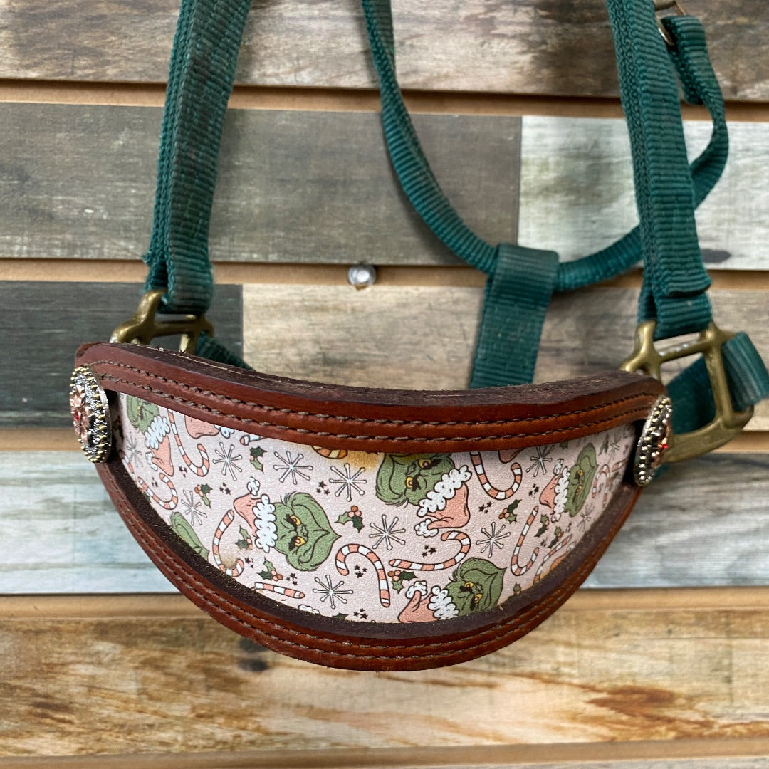 USED Hamilton Nylon Halter With Bronc Noseband Average Horse Green