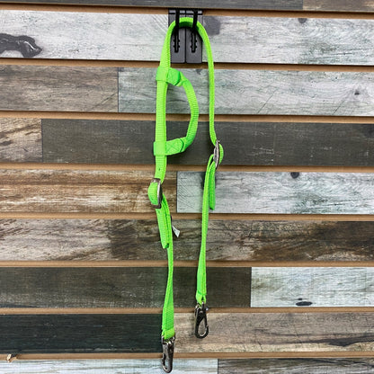 USED Triple E Nylon One-Ear Headstall Horse Neon Green
