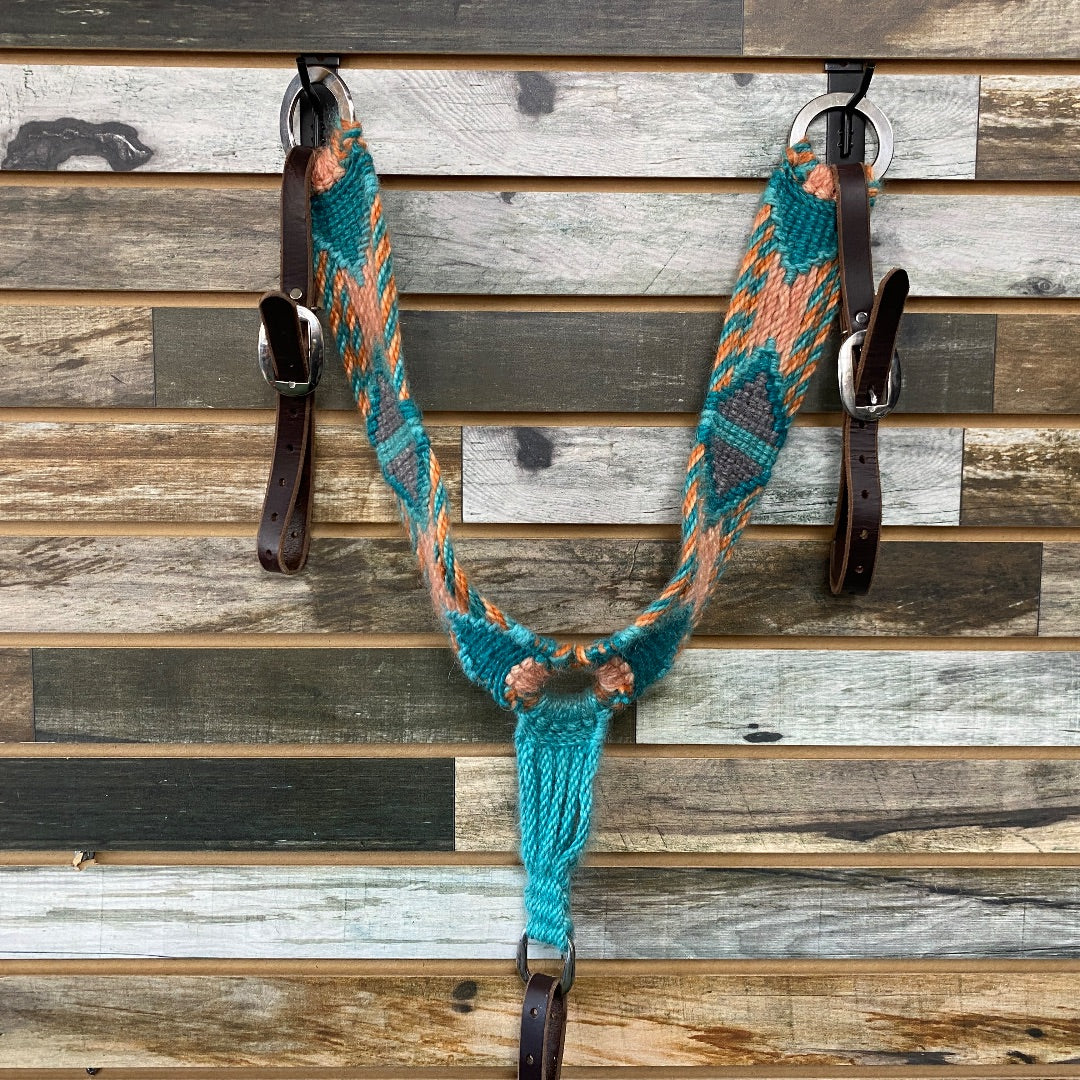 USED Red Mare Western Breast Collar Horse Turquoise/Coral