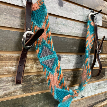 USED Red Mare Western Breast Collar Horse Turquoise/Coral