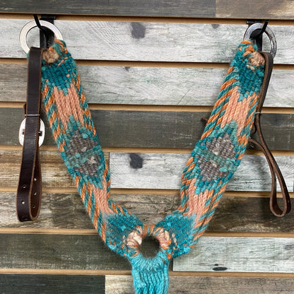 USED Red Mare Western Breast Collar Horse Turquoise/Coral