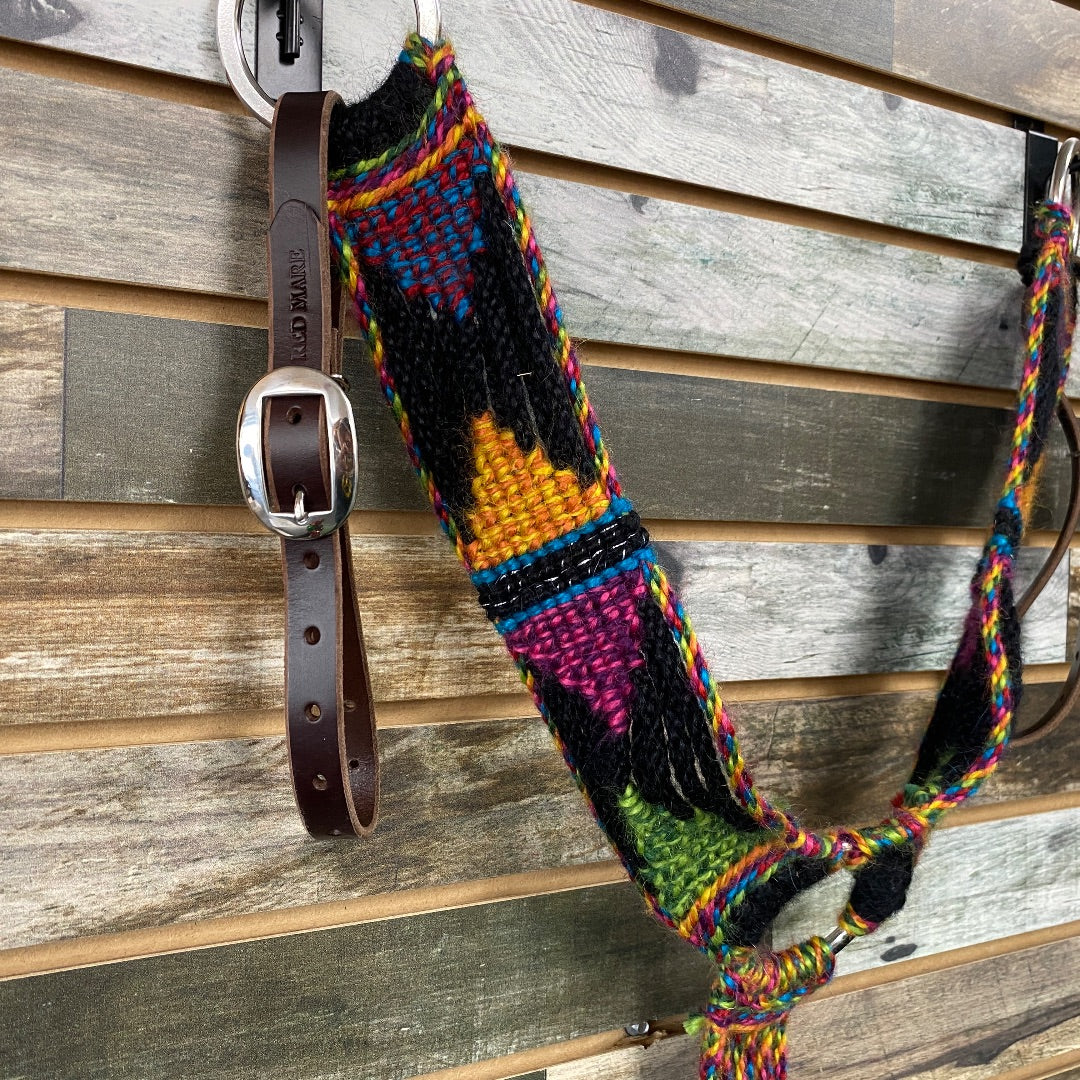 USED Red Mare Western Breast Collar Horse Black/Green