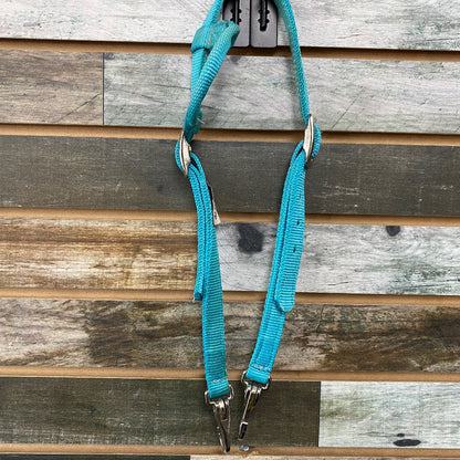USED Triple E Nylon One-Ear Headstall Horse Light Blue