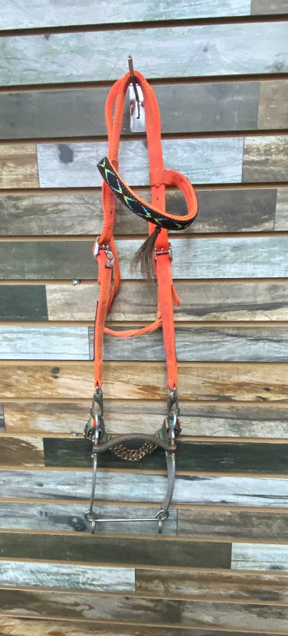 USED Triple E Headstall w/ Shank ans Curb Chain