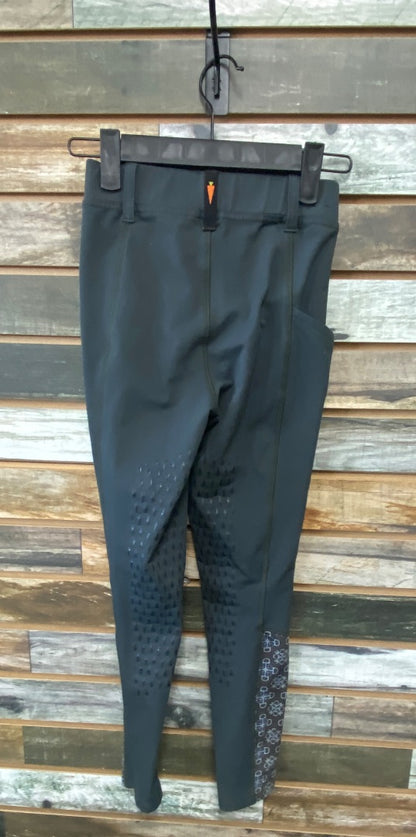 USED Kerrits Youth Extended Silicone Knee Patch Tights | Size Youth Medium