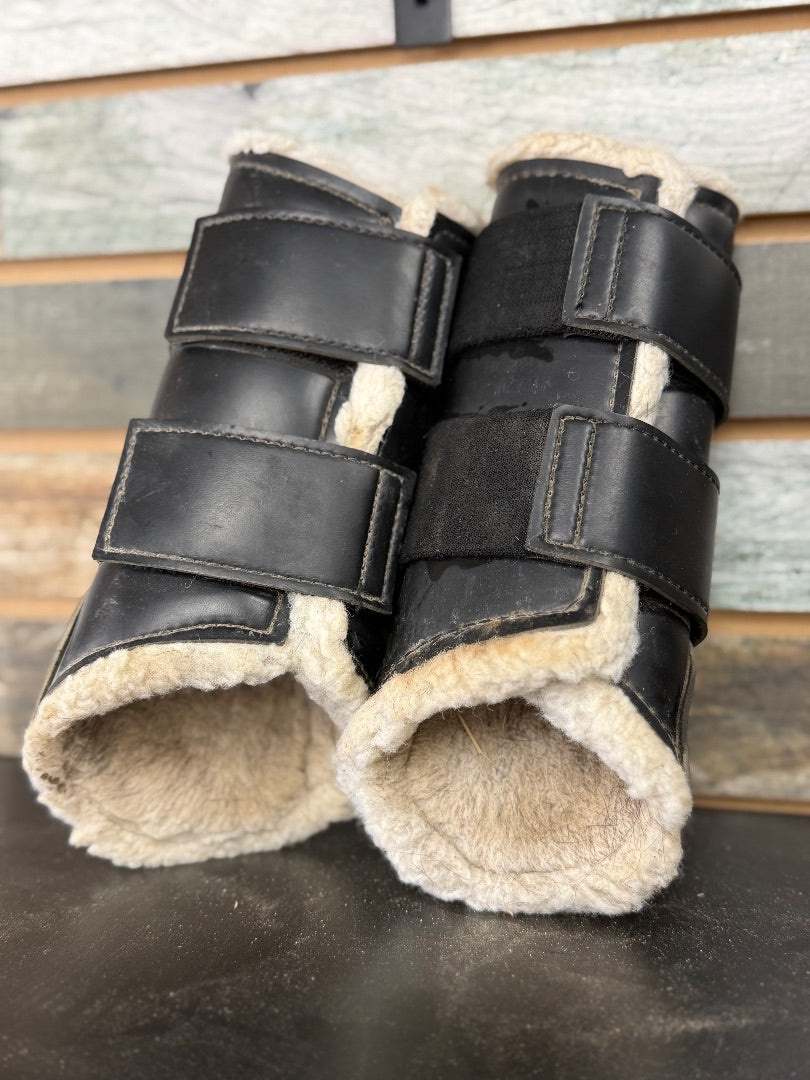 USED Dover Saddlery Fleece Lined Brushing Boots