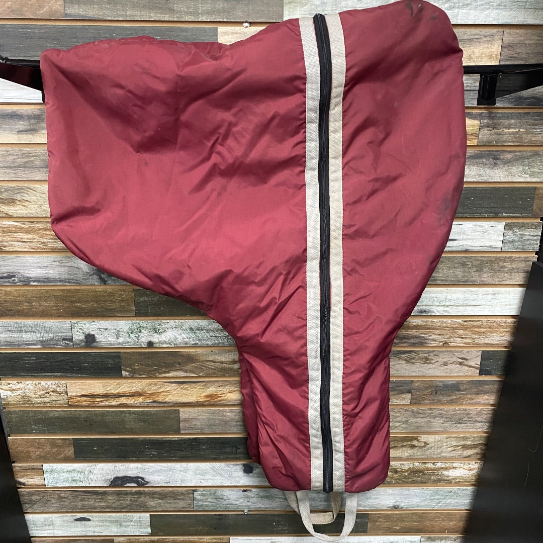 USED  Fleece Lined Western Saddle Bag  Burgandy