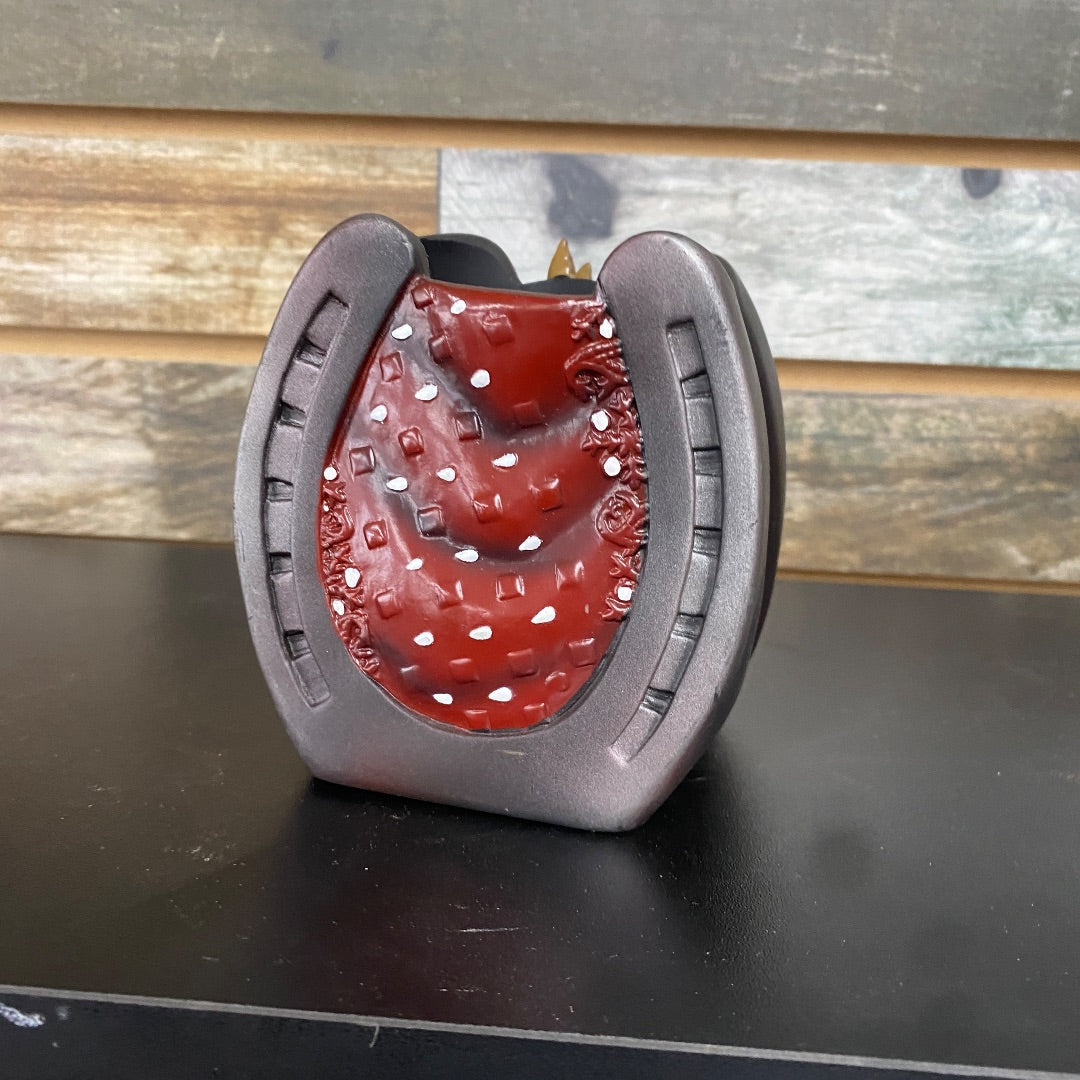 USED Bay Horse & Horseshoe Rubber Cup Holder