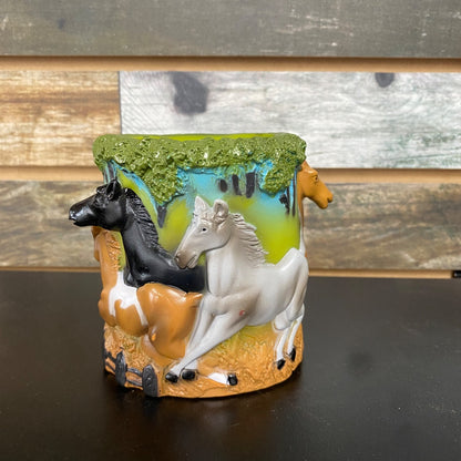USED Rubber Cup Holder One Size Green Horse Multicolor