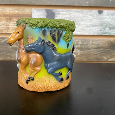 USED Rubber Cup Holder One Size Green Horse Multicolor