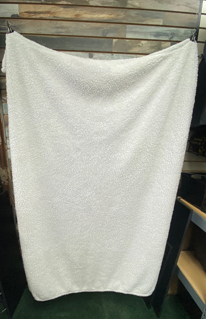 USED Fleece Bottom Blanket with Horse Face Pattern