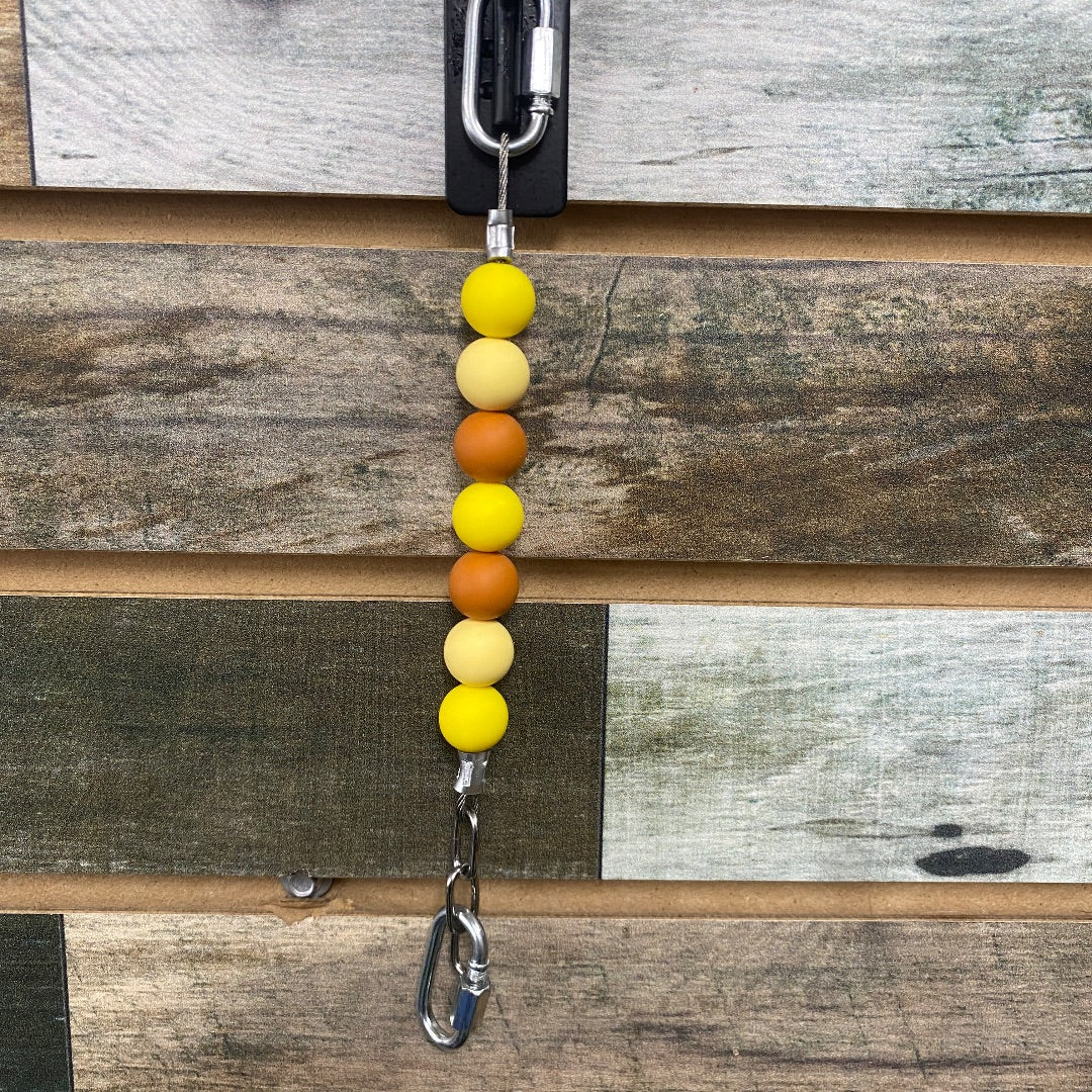 USED  Beaded Curb Chain  Yellow/Brown