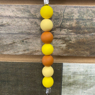 USED  Beaded Curb Chain  Yellow/Brown