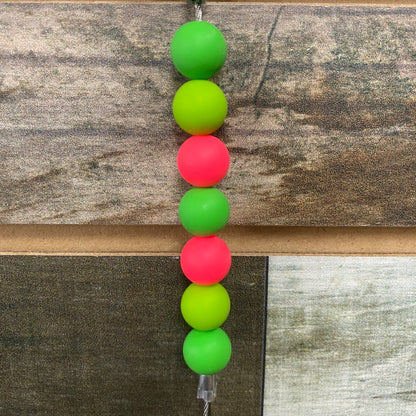 USED  Beaded Curb Chain  Green/ Pink