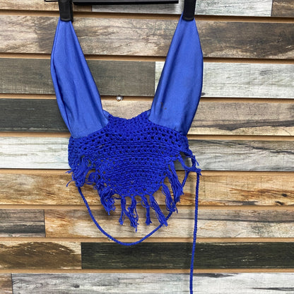 USED  Ear Bonnet Horse Blue