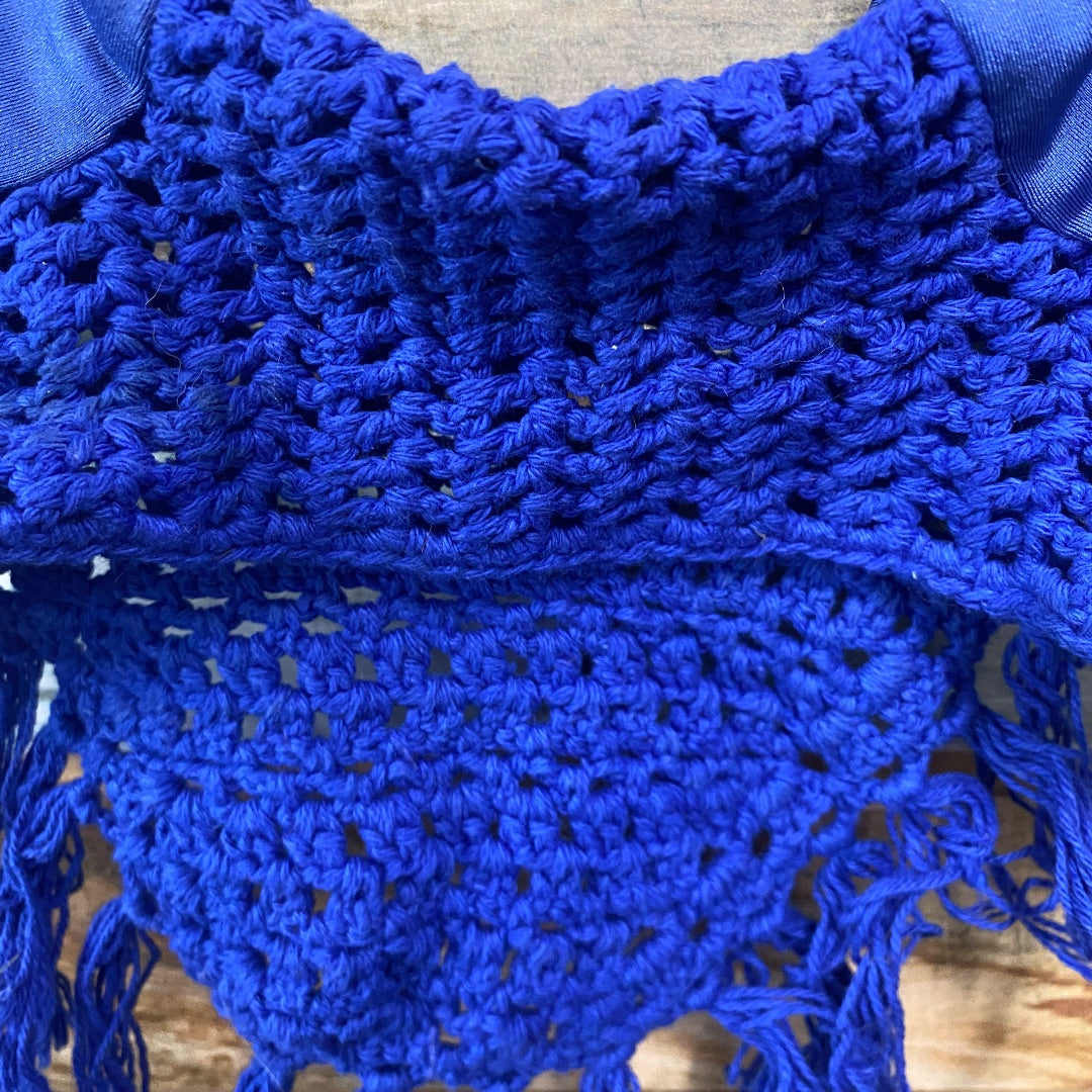 USED  Ear Bonnet Horse Blue