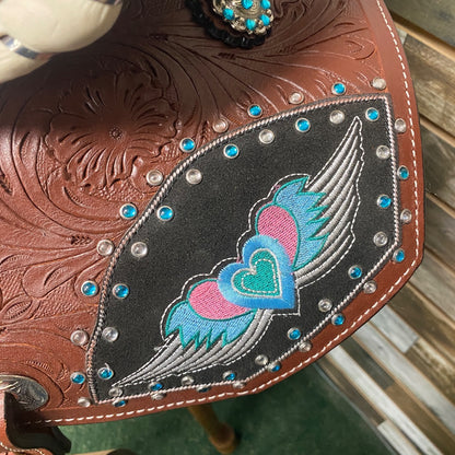 USED Stunning Barrel Saddle – 16" Seat, 7" Gullet