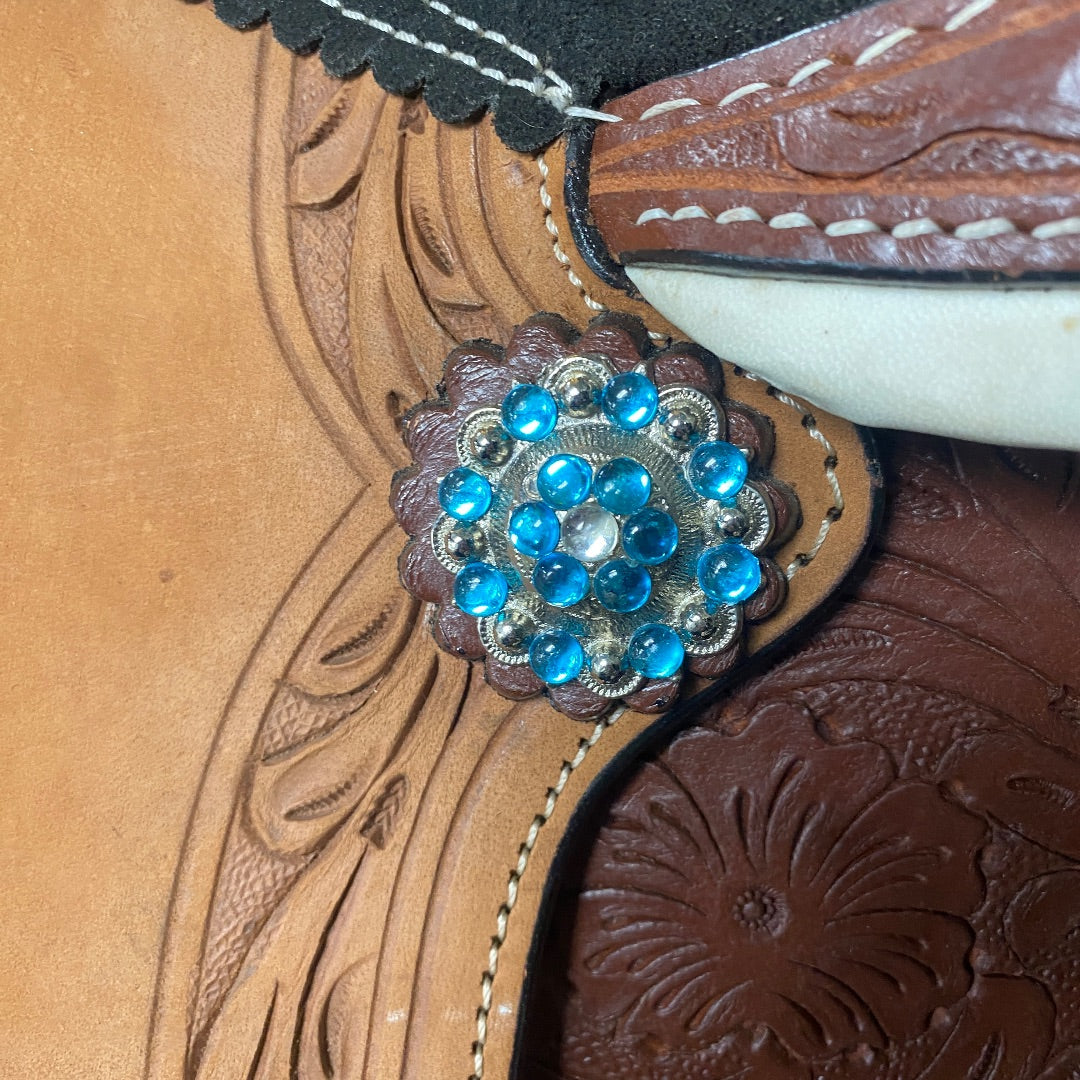 USED Stunning Barrel Saddle – 16" Seat, 7" Gullet