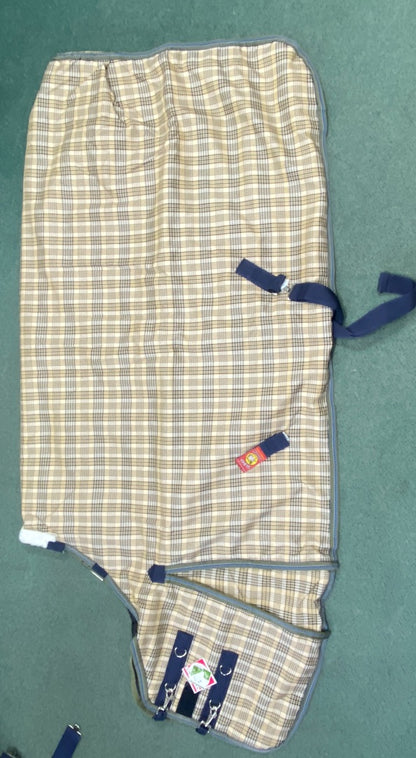 USED NWT 5/A Baker 220g Turnout Blanket 78" Plaid