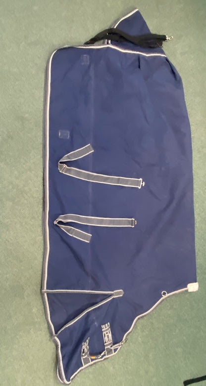 USED SmartPak 220g Turnout Blanket 75" Navy/White