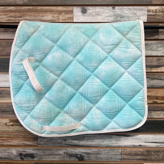 USED Lettia Saddle Pad Horse Light Blue/White Watercolor