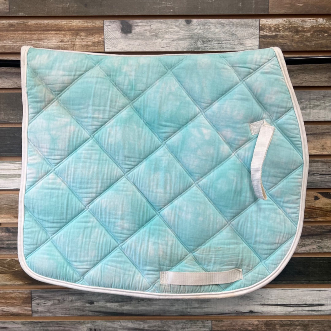 USED Lettia Saddle Pad Horse Light Blue/White Watercolor