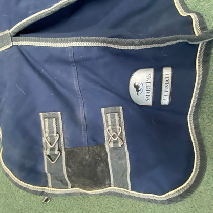 USED SmartPak 220g Turnout Blanket 75" Navy/White