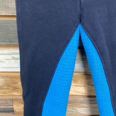 USED Horze Full Seat Breeches Jr Medium Navy/ Light Blue