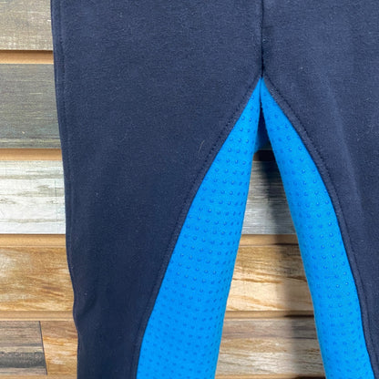 USED Horze Full Seat Breeches Jr Medium Navy/ Light Blue