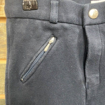 USED Horze Full Seat Breeches Jr Medium Navy/ Light Blue
