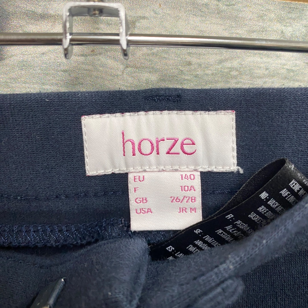 USED Horze Full Seat Breeches Jr Medium Navy/ Light Blue