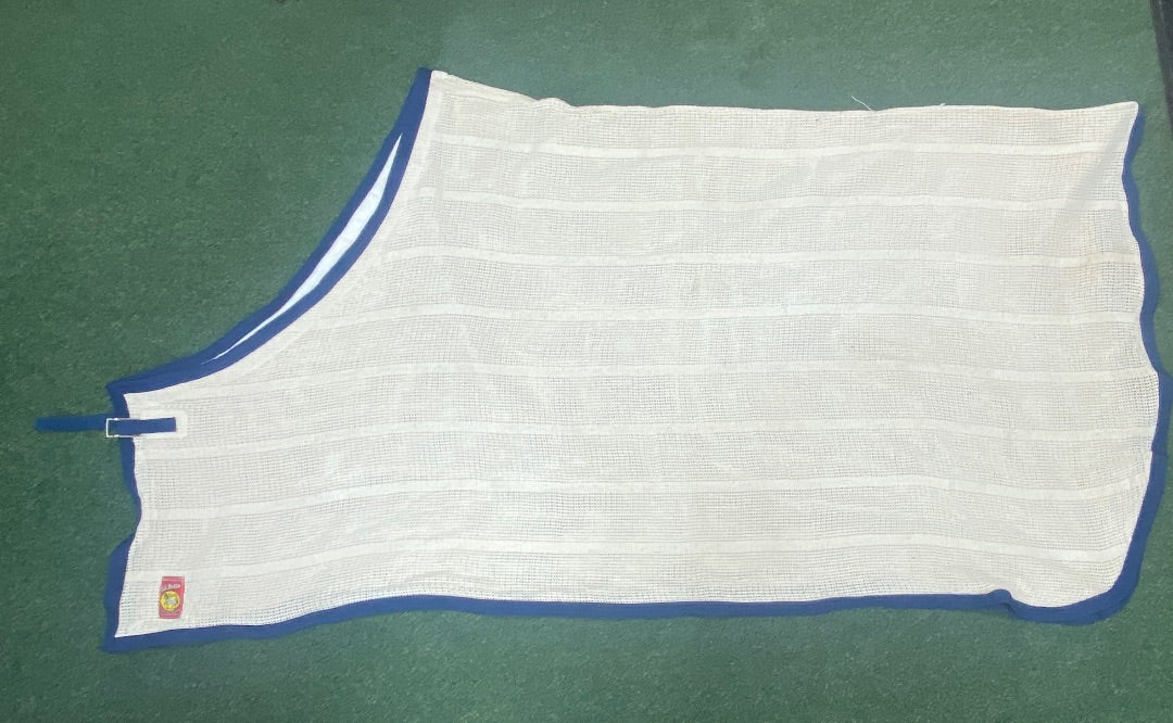 USED 5/A Baker Woven Cooler 82" White w/ Navy Trim