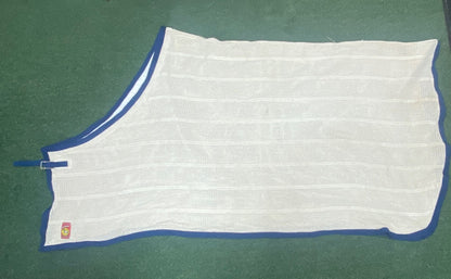 USED 5/A Baker Woven Cooler 82" White w/ Navy Trim