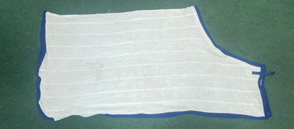 USED 5/A Baker Woven Cooler 82" White w/ Navy Trim