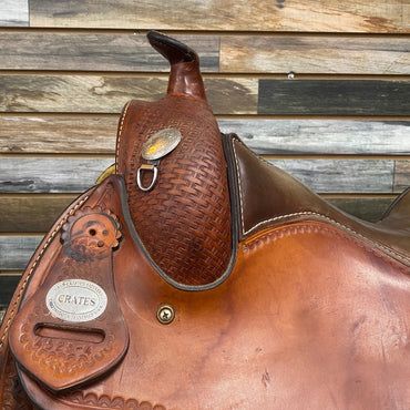 USED Crates Western Trail Saddle | 16.5" Seat 8" Gullet