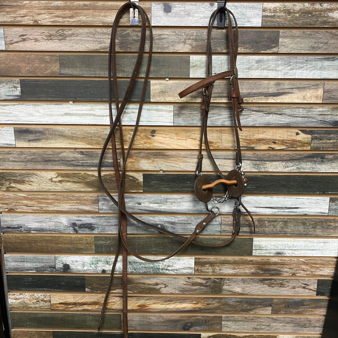 USED Browband Headstall with Low Port Walking Horse Bit