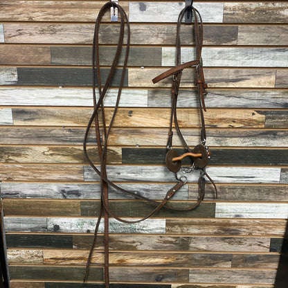 USED Browband Headstall with Low Port Walking Horse Bit