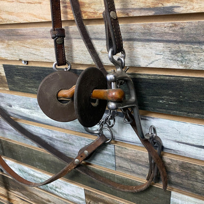 USED Browband Headstall with Low Port Walking Horse Bit