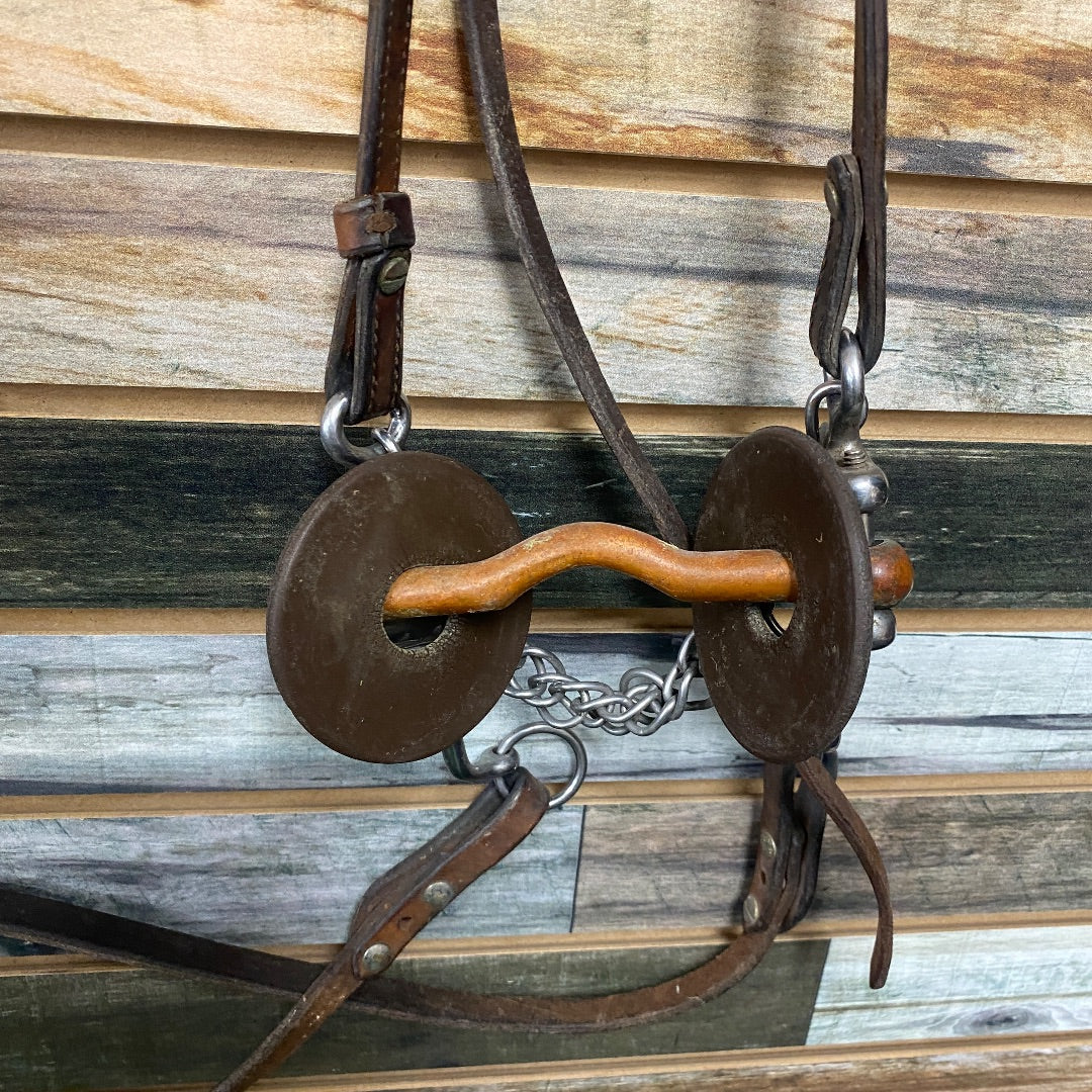 USED Browband Headstall with Low Port Walking Horse Bit