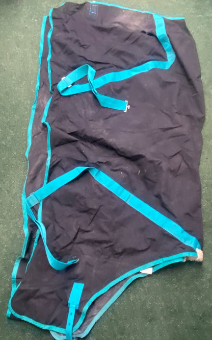 USED WeatherBeeta Stable Sheet (0 Fill) – Black & Teal, Size 76"