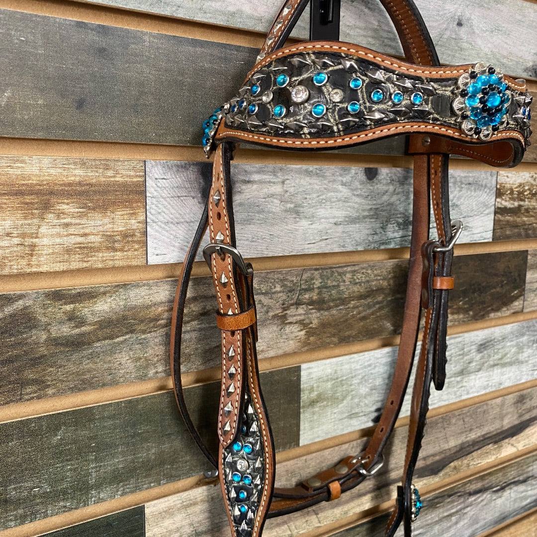 USED Madcow Browband Headstall | Teal