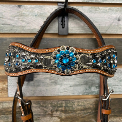 USED Madcow Browband Headstall | Teal