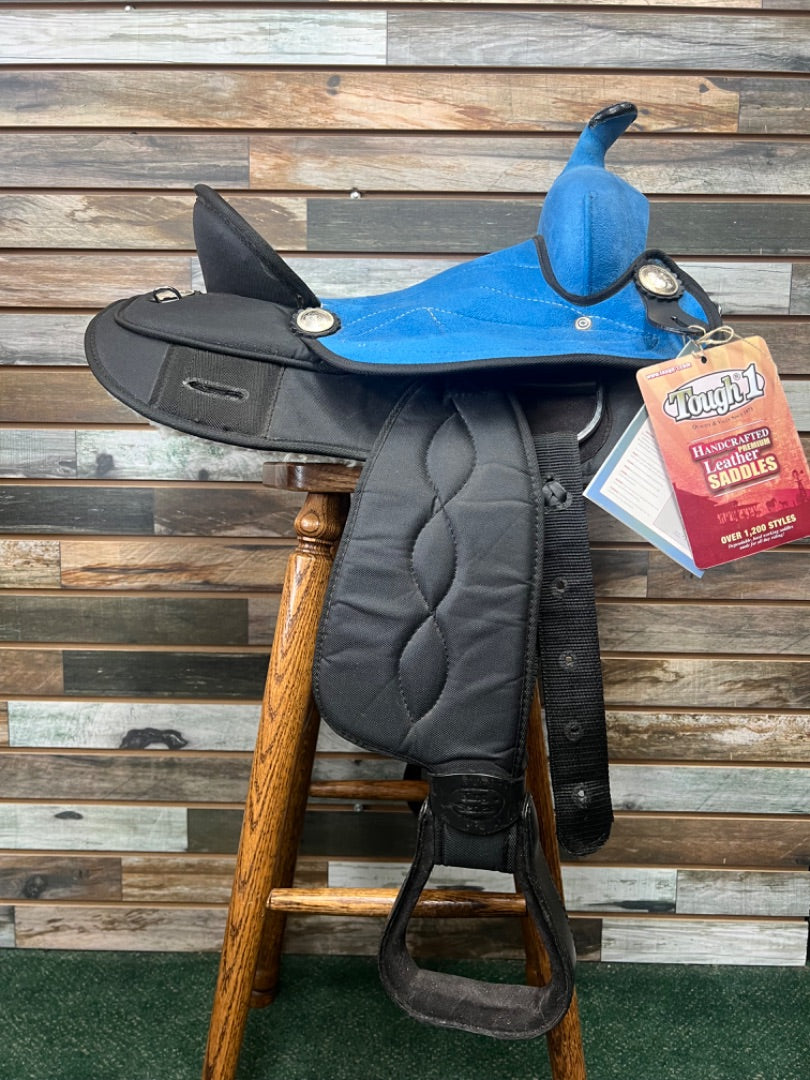 USED King Series Youth Western Saddle 14” Blue/Black