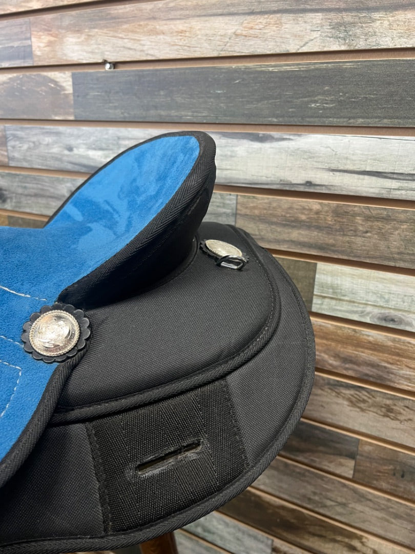 USED King Series Youth Western Saddle 14” Blue/Black