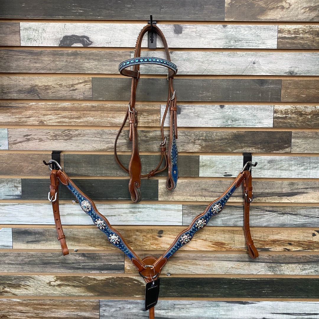 USED Madcow Breast Collar and Headstall Set | Teal