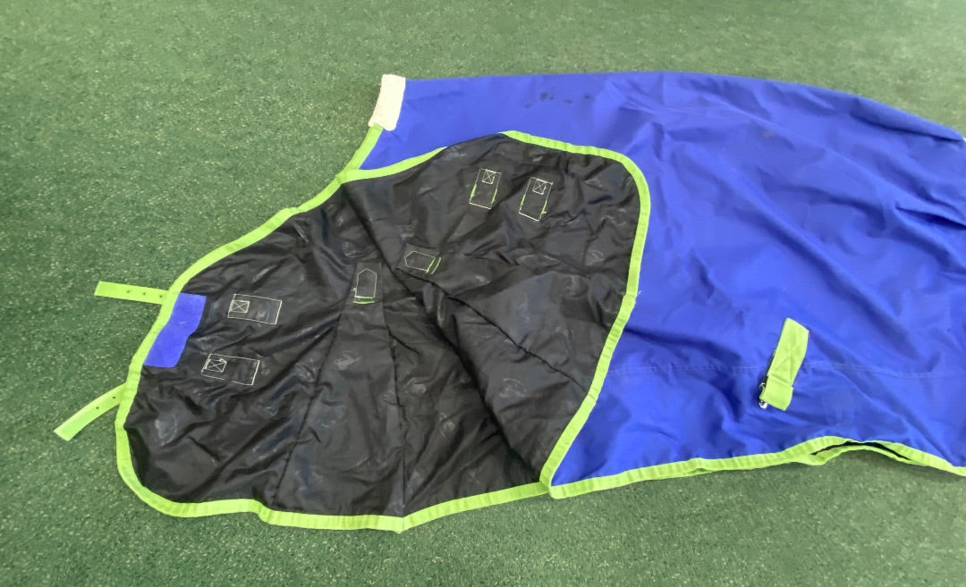 USED  Turnout 0G Sheet 63" Royal Blue with Green Trim