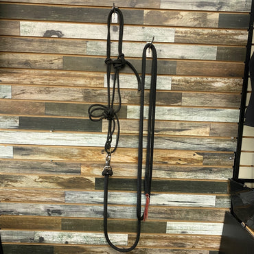 USED Clinton Anderson Rope Halter & 14’ Lead Horse Black